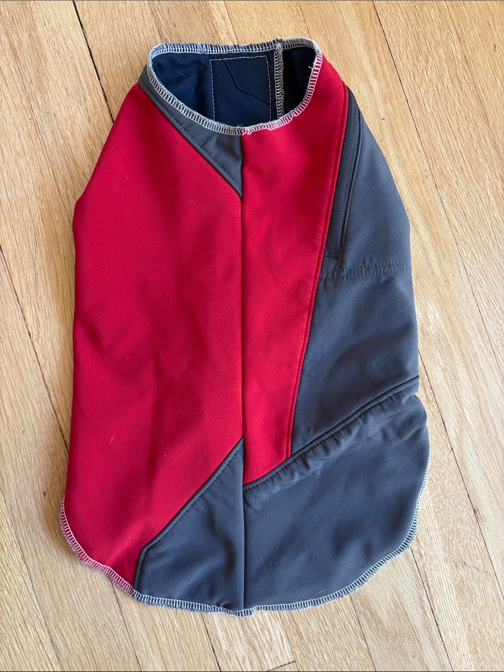 Red & Gray Dog Jacket - Lightweight Fleece Vest